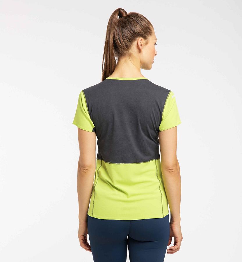 Haglöfs Womens L.I.M Crown T-Shirt Light Green/Black New Zealand 17623XNIK